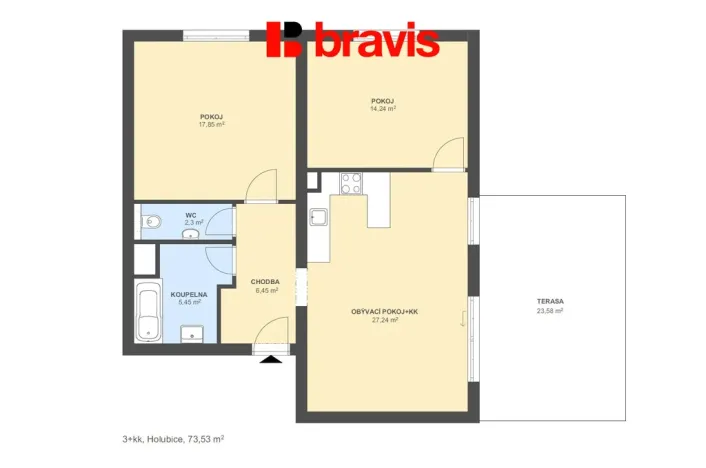 Prodej bytu 3+kk, Holubice, 97 m2