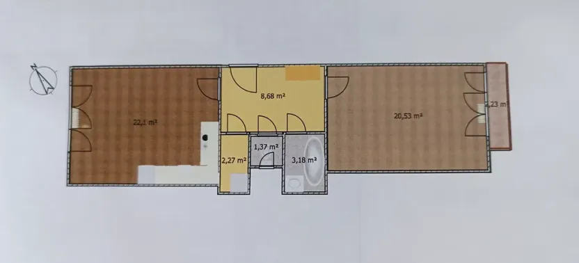 Pronájem bytu 2+kk, Praha - Nusle, Zdaru, 58 m2