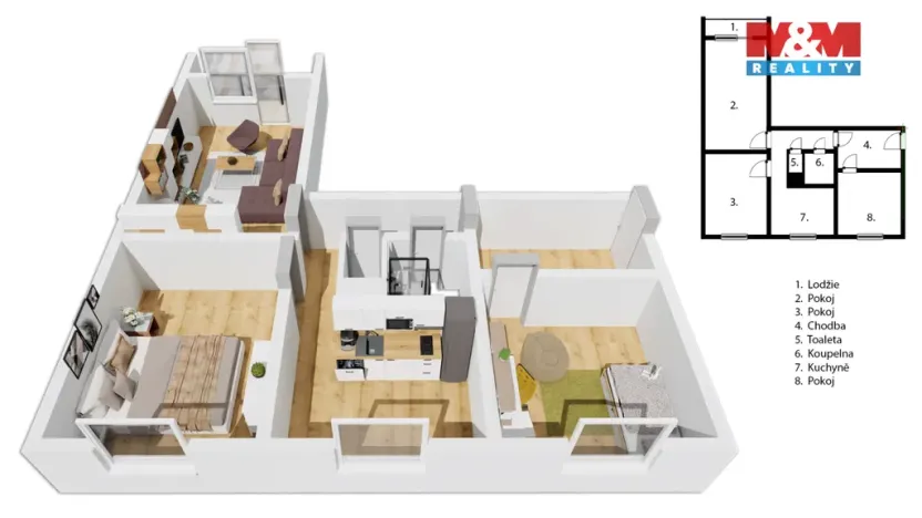 Prodej bytu 3+1, Nezamyslice, 75 m2