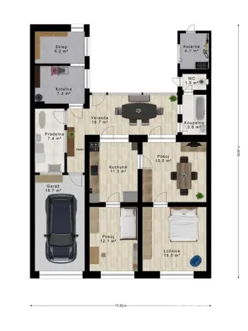 Pronájem rodinného domu, Ledce, 122 m2