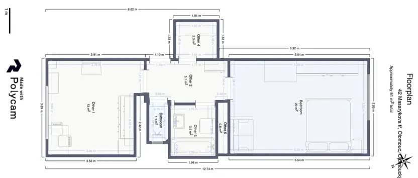 Prodej bytu 2+kk, Olomouc, Masarykova třída, 51 m2