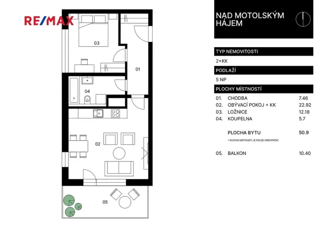 Prodej bytu 2+kk, Praha - Stodůlky, Kejhova, 51 m2