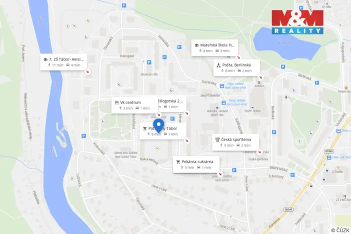 Pronájem bytu 2+kk, Tábor, Budapešťská, 46 m2