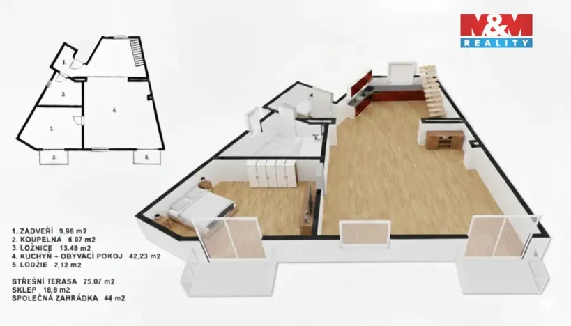 Prodej bytu 2+1, Poděbrady - Poděbrady III, Palackého, 67 m2