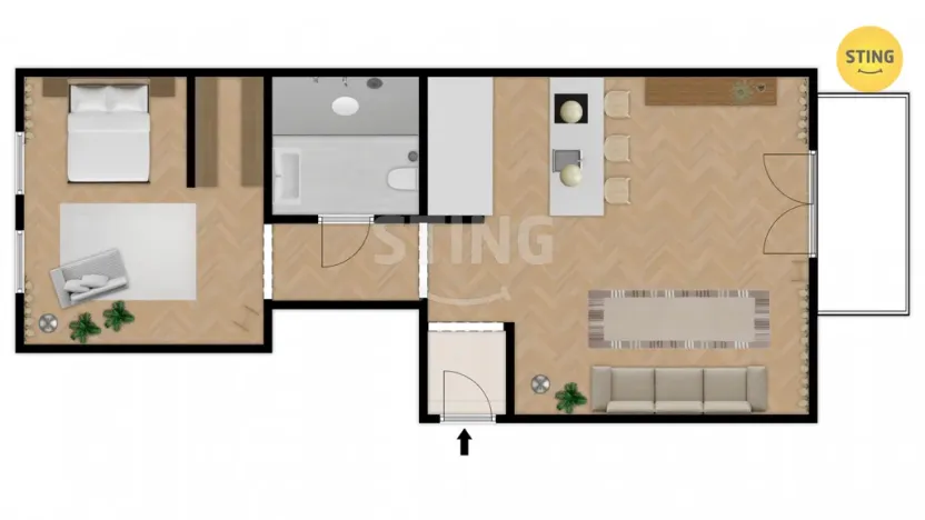 Prodej bytu 2+kk, Praha - Nusle, náměstí Bratří Synků, 51 m2