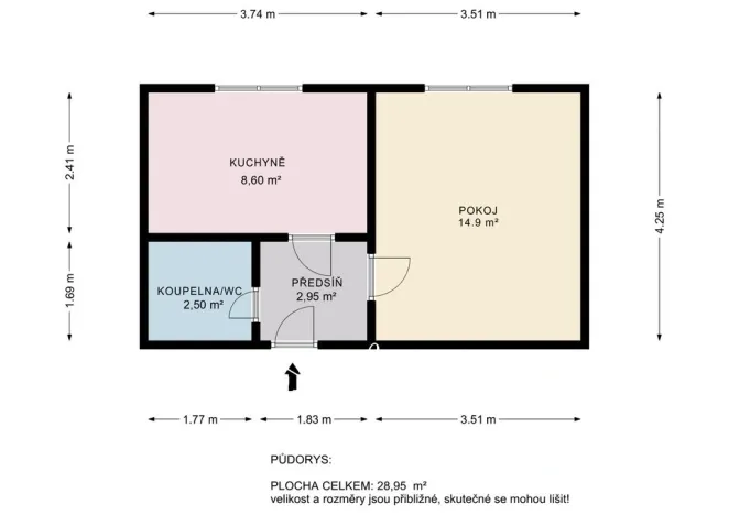 Prodej bytu 1+1, Blansko, 9. května, 28 m2
