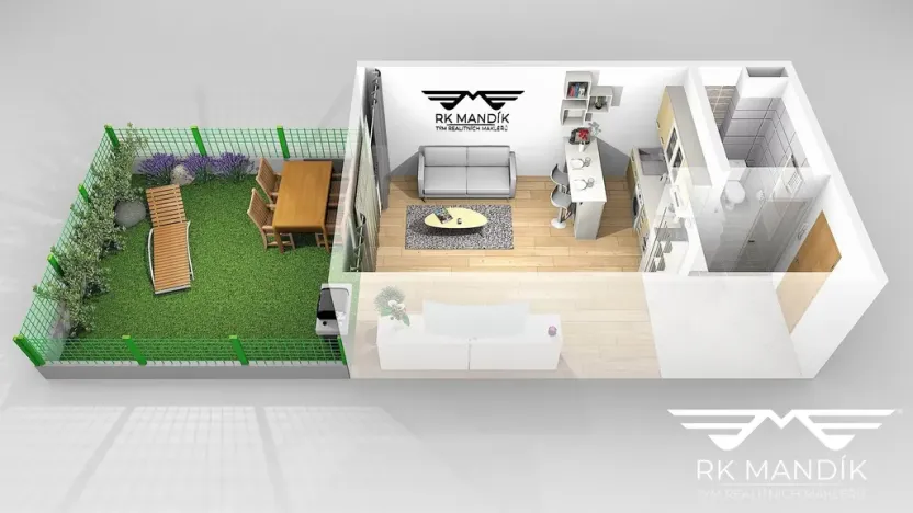 Pronájem bytu 1+kk, Hostivice, Za Mlýnem, 29 m2