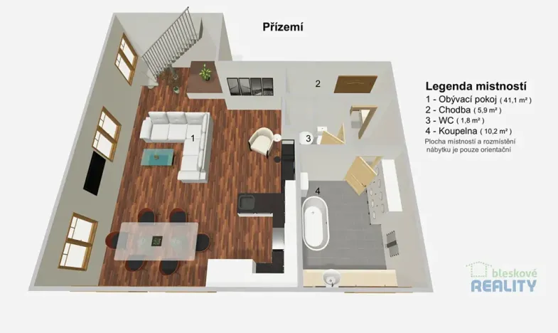 Pronájem atypického bytu, Mratín, Boční, 109 m2