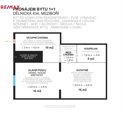Pronájem bytu 1+1, Meziboří, Dělnická, 60 m2
