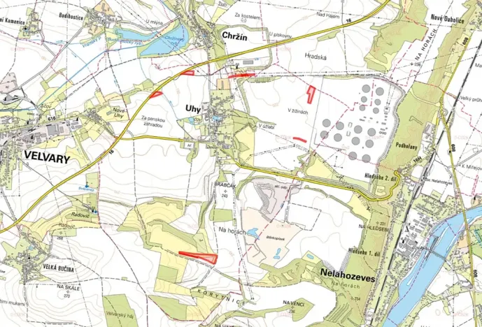 Prodej pole, Uhy, 39584 m2