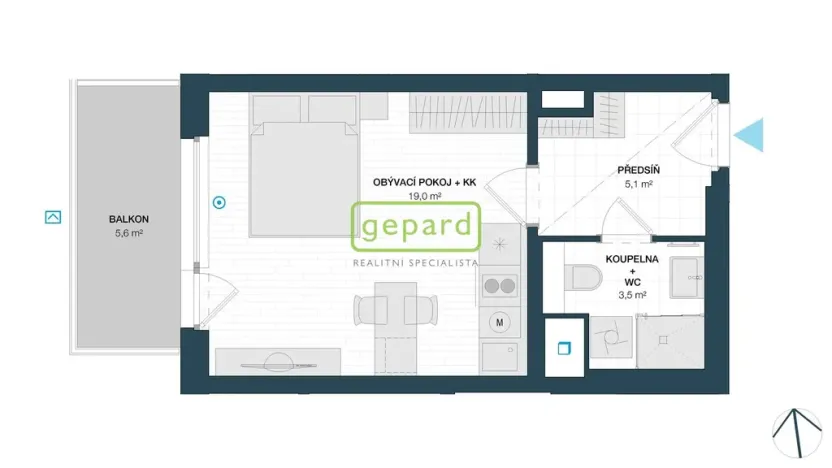 Pronájem bytu 1+kk, Praha, Kolbenova, 35 m2