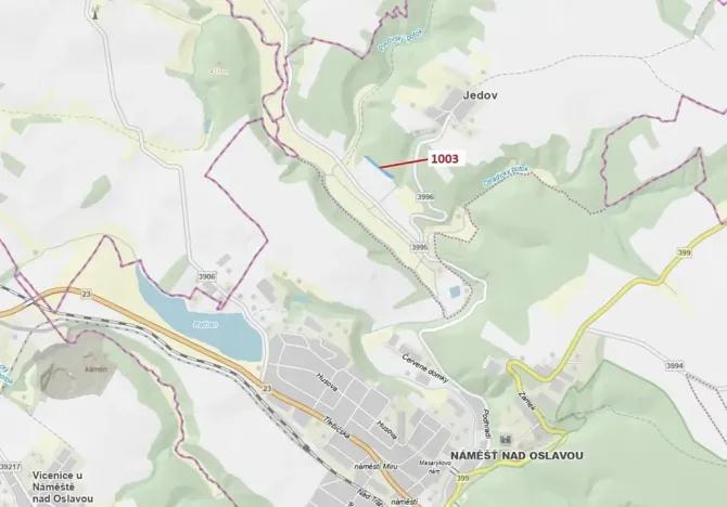 Dražba lesa, Náměšť nad Oslavou, 3001 m2