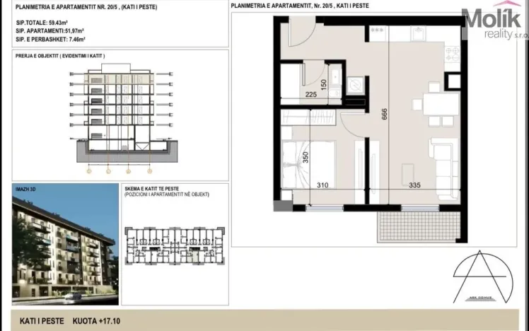Prodej bytu 2+kk, Golem, 52 m2