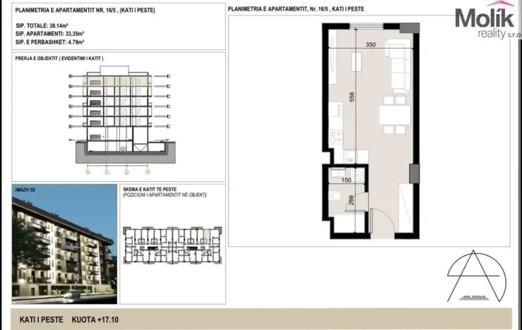 Prodej bytu 1+kk, Golem, 33 m2