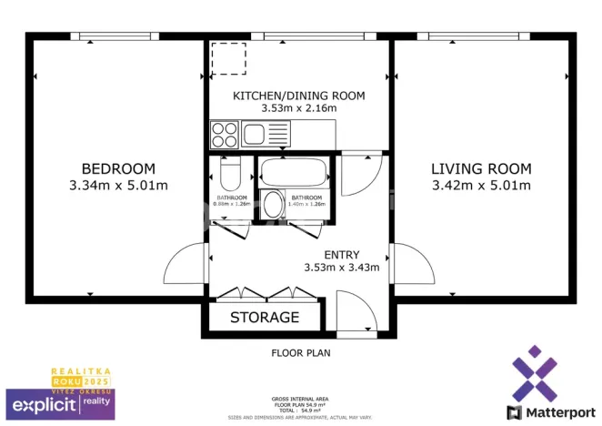 Pronájem bytu 2+1, Zlín, Dukelská, 53 m2