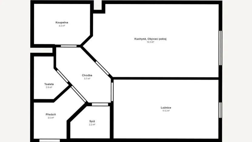 Pronájem bytu 2+kk, Brno, 49 m2