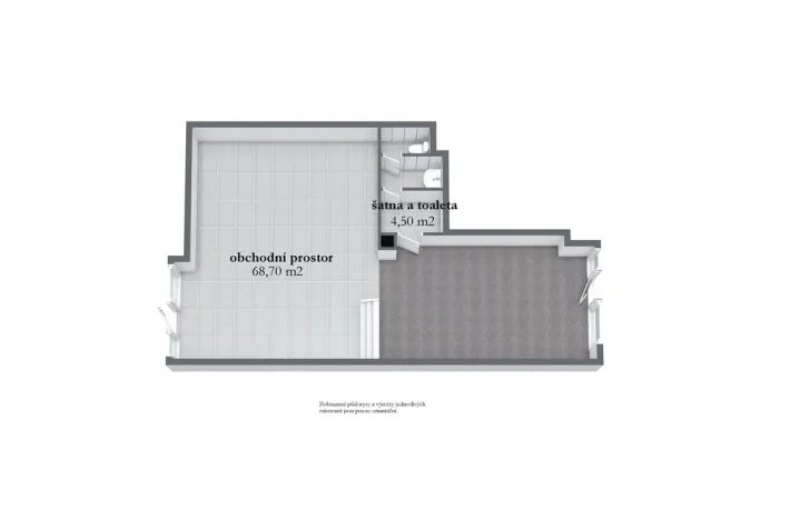 Pronájem obchodního prostoru, Brno - Štýřice, Pražákova, 73 m2