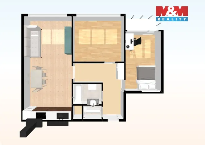 Pronájem bytu 3+kk, Praha - Modřany, Hasova, 65 m2