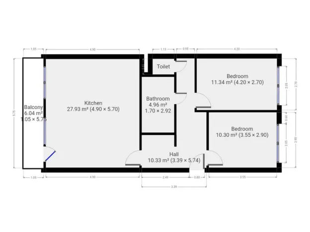 Pronájem bytu 3+kk, Praha - Záběhlice, Jetelová, 66 m2