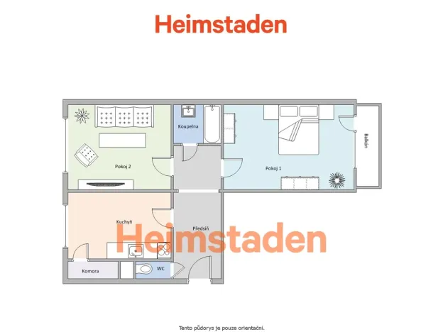 Pronájem bytu 2+1, Karviná - Hranice, Einsteinova, 57 m2