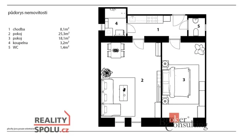 Prodej bytu 2+kk, Praha - Žižkov, Hartigova, 60 m2