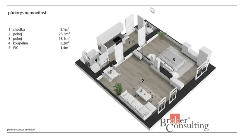 Prodej bytu 2+kk, Praha - Žižkov, Hartigova, 60 m2
