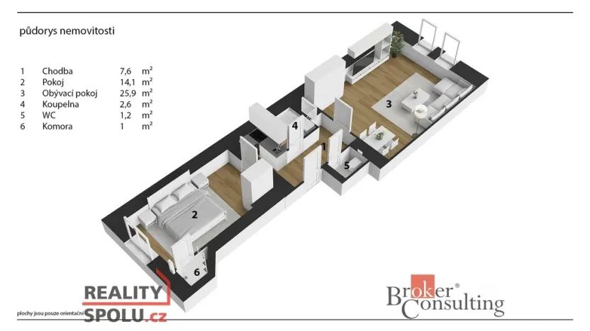 Prodej bytu 2+kk, Praha - Žižkov, Hartigova, 55 m2
