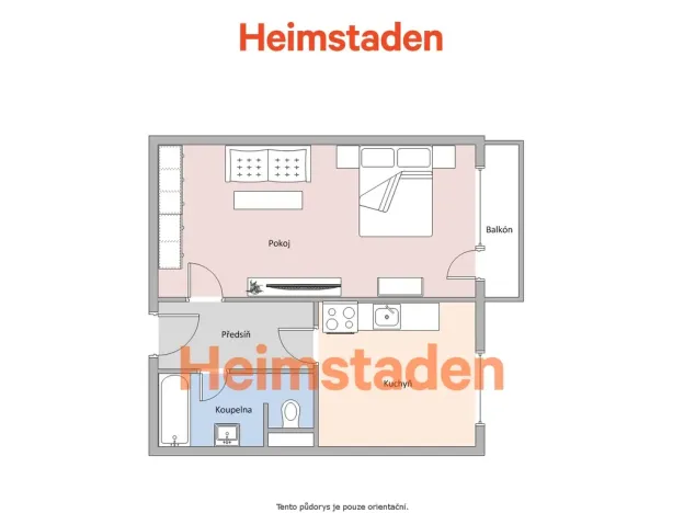 Pronájem bytu 1+1, Ostrava - Výškovice, Jičínská, 39 m2