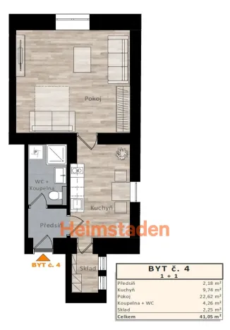 Pronájem bytu 1+1, Ostrava - Michálkovice, Zvoníčkova, 41 m2