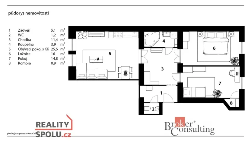 Prodej bytu 3+1, Praha - Žižkov, Hartigova, 84 m2