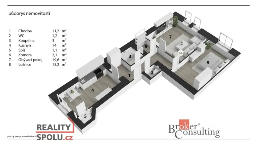 Prodej bytu 3+kk, Praha - Žižkov, Hartigova, 74 m2