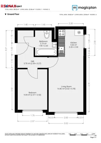 Pronájem bytu 2+kk, Praha - Michle, V zápolí, 40 m2