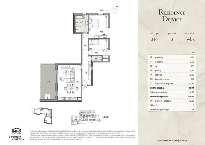 Prodej bytu 3+kk, Praha - Dejvice, U dejvického rybníčku, 88 m2