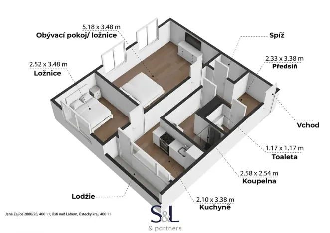 Prodej bytu 2+1, Ústí nad Labem, Jana Zajíce, 53 m2