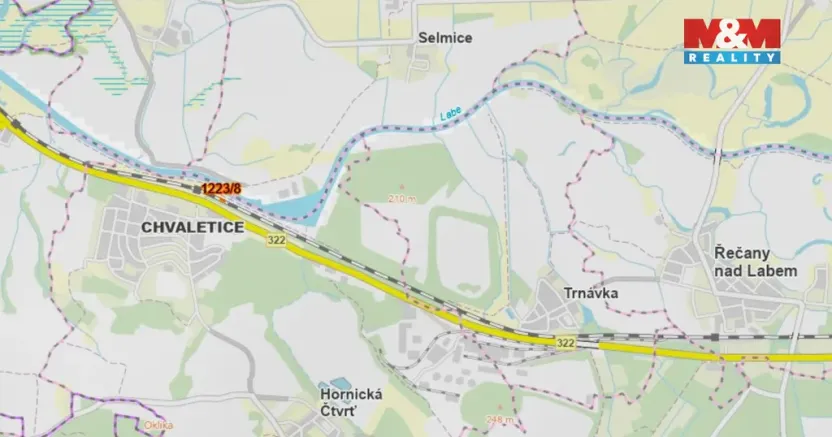 Prodej louky, Chvaletice, 91 m2