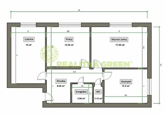 Prodej bytu 3+1, Zlín, Padělky VIII, 75 m2