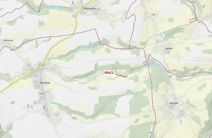 Dražba lesa, Ohnišov, 978 m2