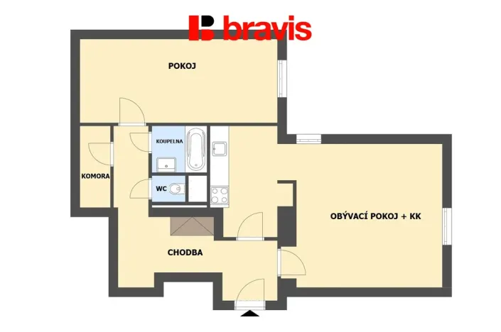 Pronájem bytu 2+kk, Brno - Veveří, 65 m2