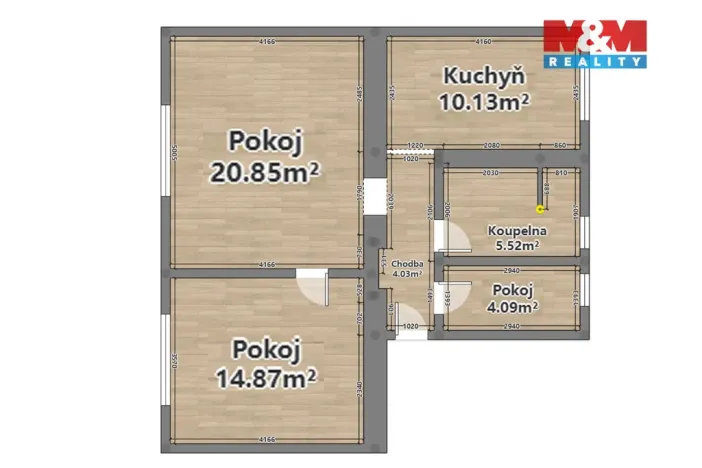Prodej bytu 3+kk, Pardubice - Zelené Předměstí, Lexova, 61 m2