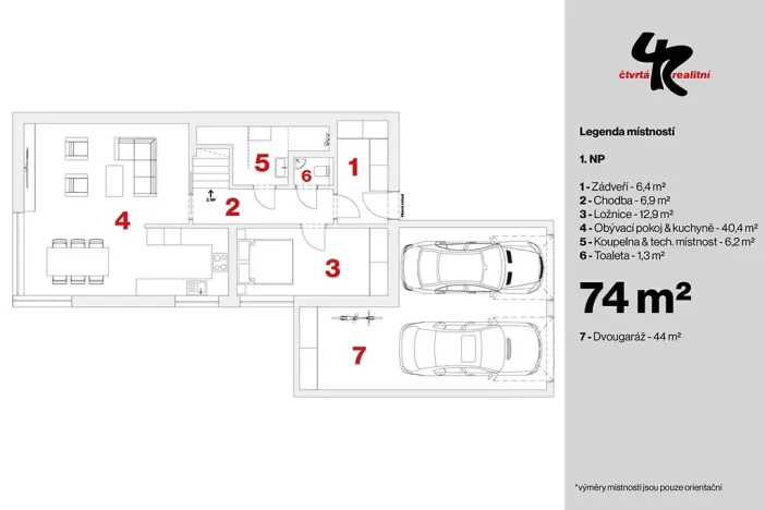 Pronájem rodinného domu, Zlonín, Lísková, 192 m2