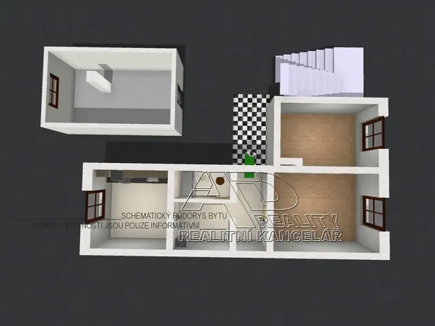 Pronájem atypického bytu, České Budějovice, 54 m2