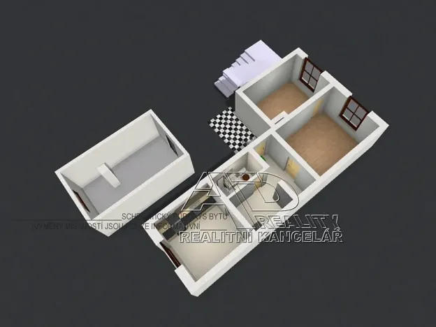 Pronájem atypického bytu, České Budějovice, 54 m2