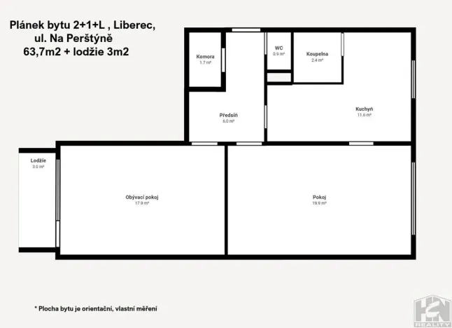Prodej bytu 2+1, Liberec - Liberec IV-Perštýn, Na Perštýně, 64 m2