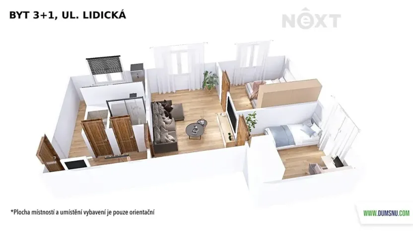 Pronájem bytu 3+1, Šumperk, Lidická, 68 m2