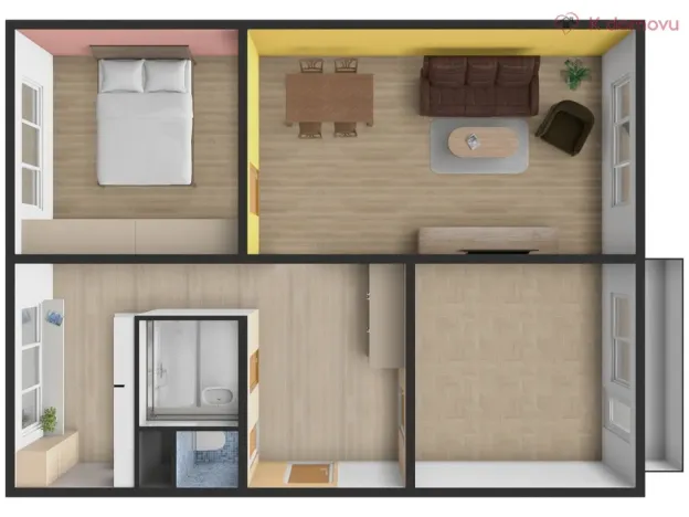 Pronájem bytu 3+1, Zlín - Malenovice, Mlýnská, 68 m2