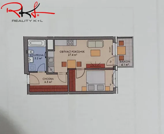 Prodej bytu 2+kk, Praha, Honzíkova, 44 m2