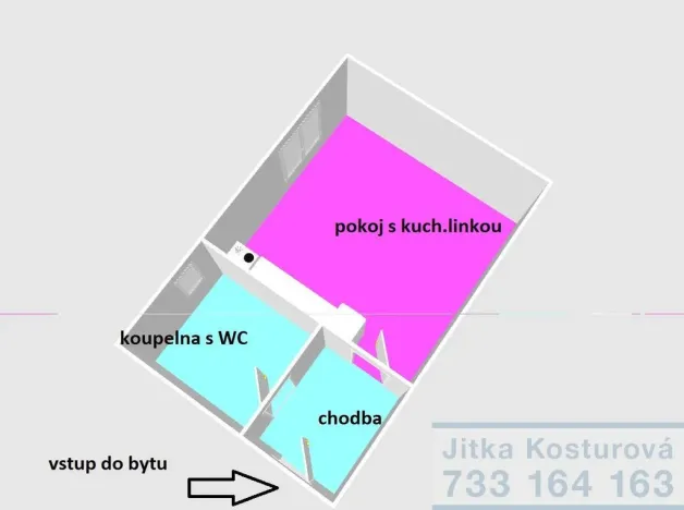 Pronájem bytu 1+kk, Krnov - Pod Cvilínem, Textilní, 28 m2