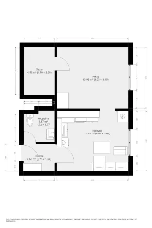 Pronájem bytu 2+kk, Chudčice, 38 m2