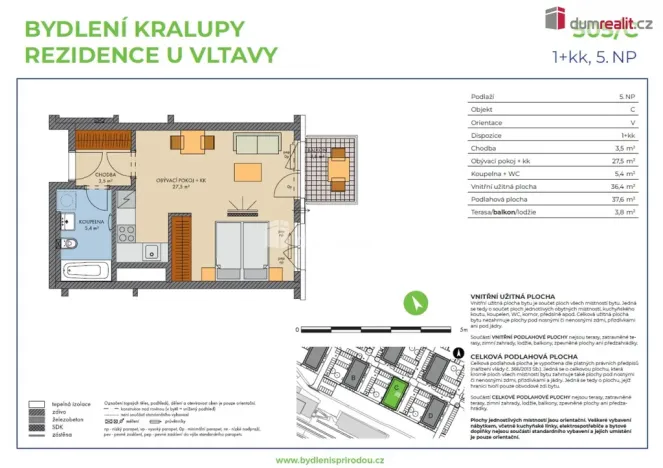 Prodej bytu 1+kk, Kralupy nad Vltavou, Nádražní, 40 m2