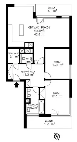 Pronájem bytu 3+kk, Praha - Jinonice, Brzorádových, 100 m2